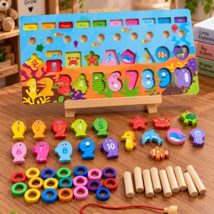 Wooden Magnetic Fishing & Counting Board Game