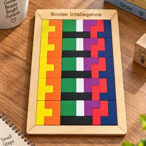 Wooden Intelligence Puzzle Tetris-Style Brain Game