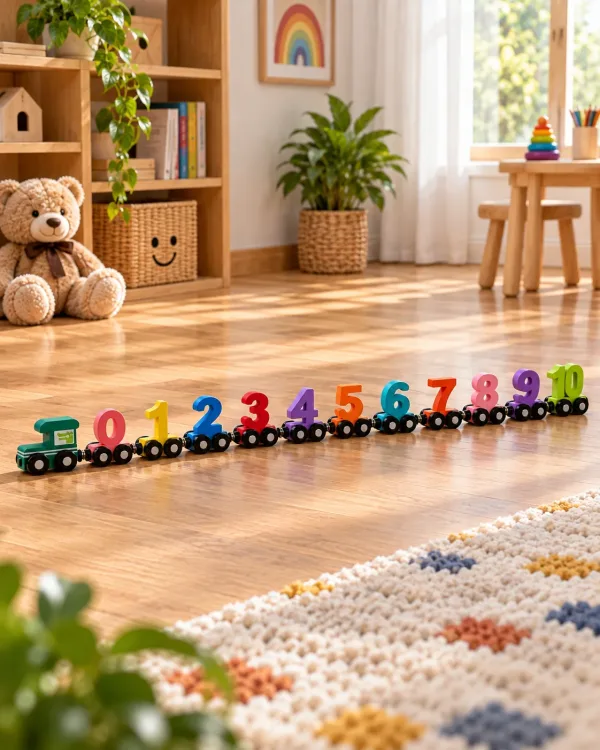 Wooden Number Train Magnetic Connecting Toy