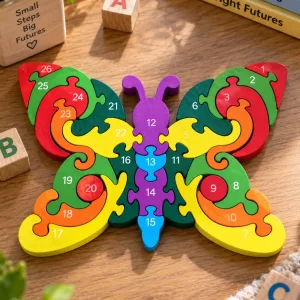 Wooden Butterfly Alphabet Puzzle A-Z Learning Toy