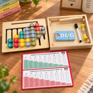 Spell and Solve – 2-in-1 Wooden Math & Spelling Game