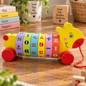 Wooden Animal Digital Trailer Number & Symbol Pull Along Toy