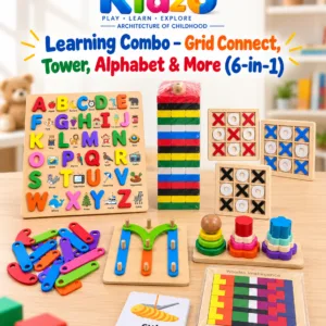 Kidzu Learning Combo Grid Connect, Tower, Alphabet & More (6-in-1)