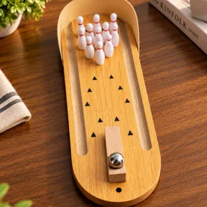 Mini Wooden Tabletop Bowling Game Set