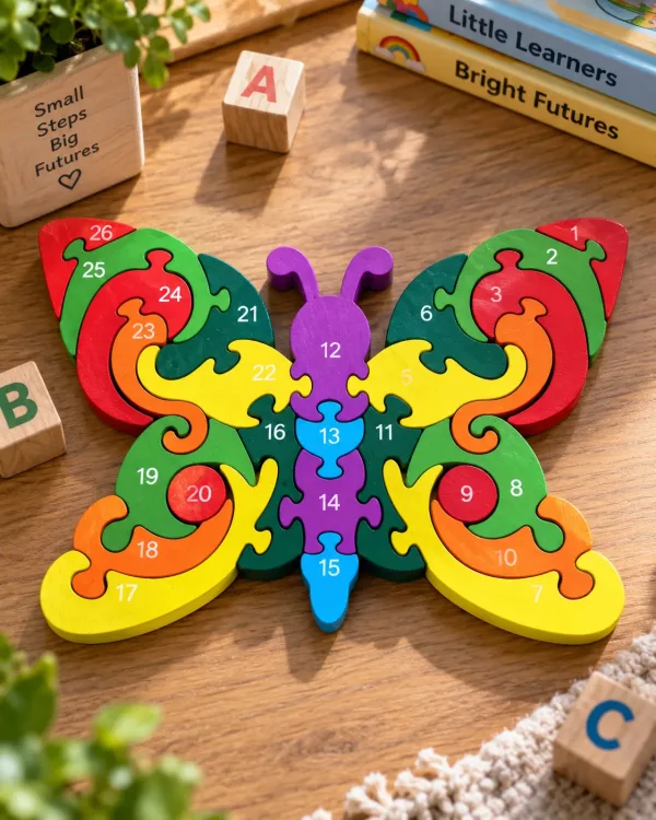 Wooden Butterfly Alphabet Puzzle A-Z Learning Toy