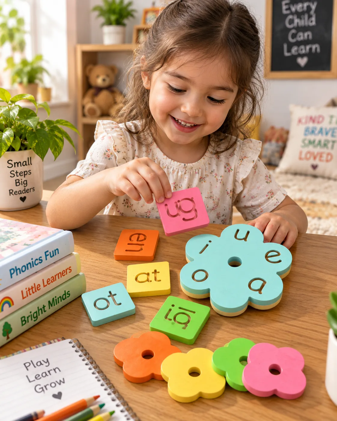 Wooden Word Family Blocks Phonics Learning Set - Image 2