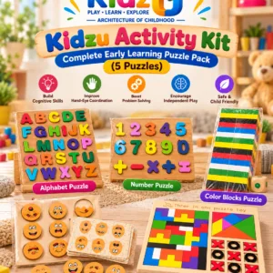 Kidzu Activity Kit Complete Early Learning Puzzle Pack (5 Puzzles)