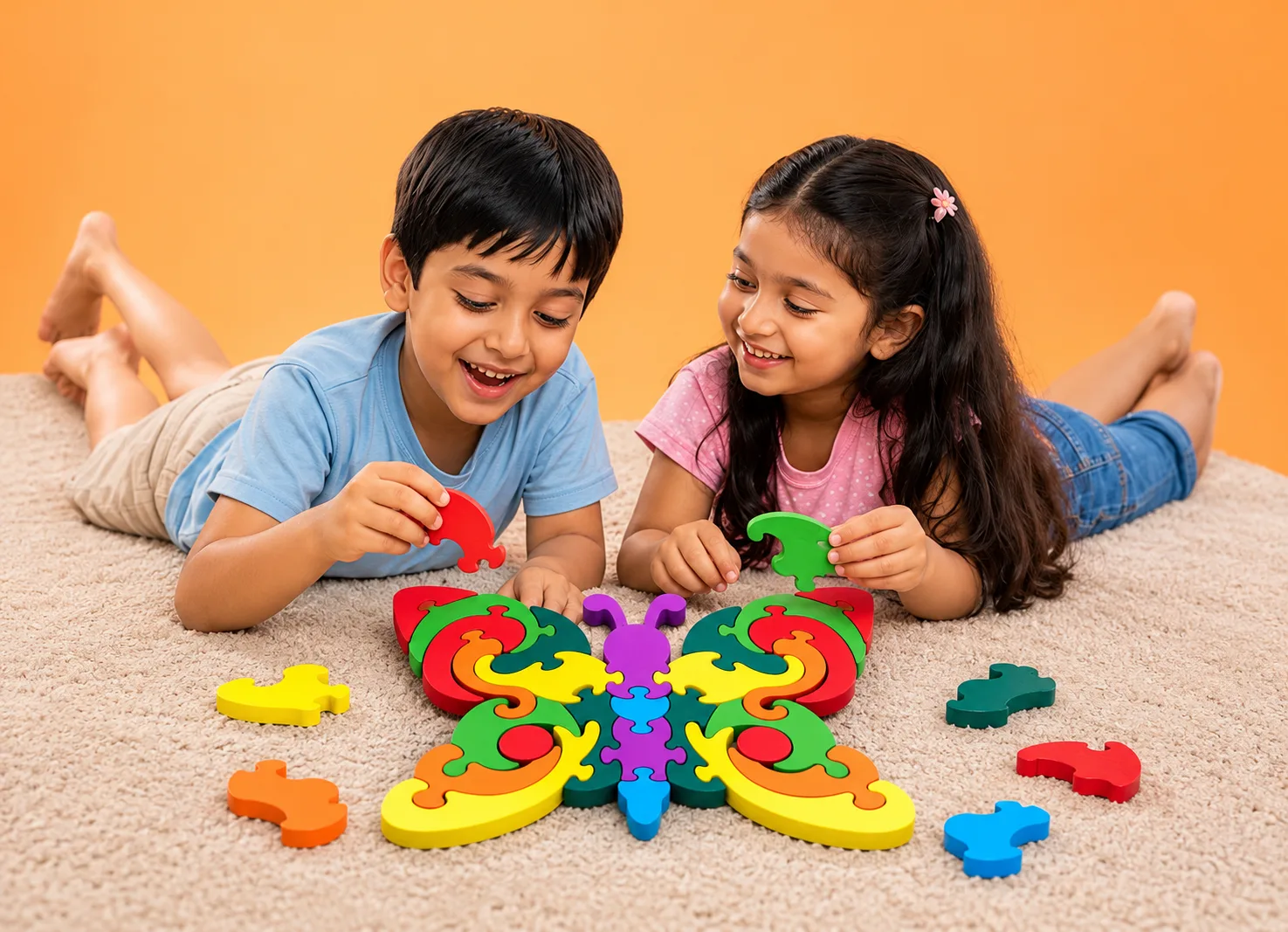 Children doing a creative activity